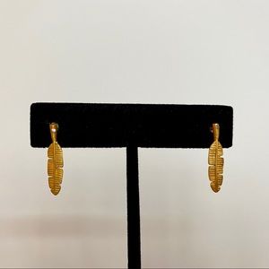 Gold Feather Studs